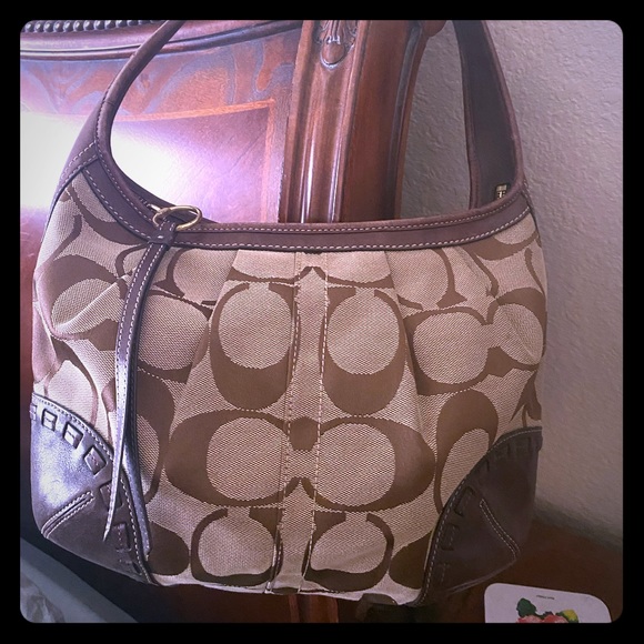 Coach Handbags - COACH Monogram/Leather Bag